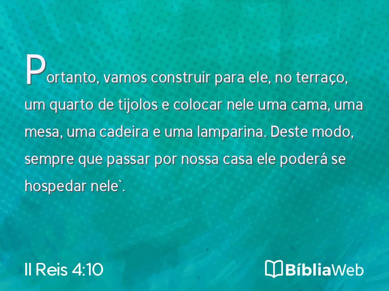 II Reis 4:10 em imagem para compartilhar