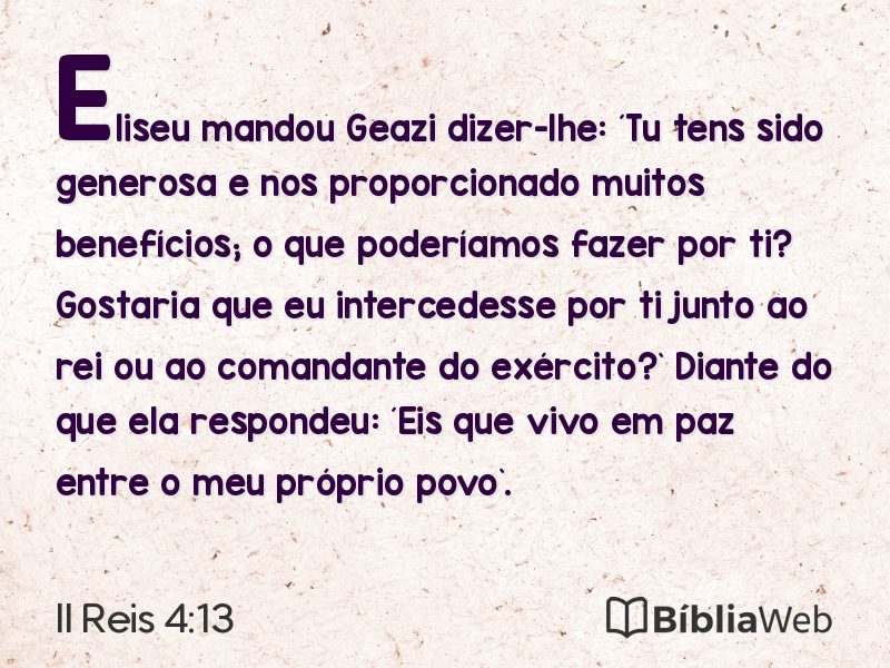 II Reis 4:13 em imagem para compartilhar