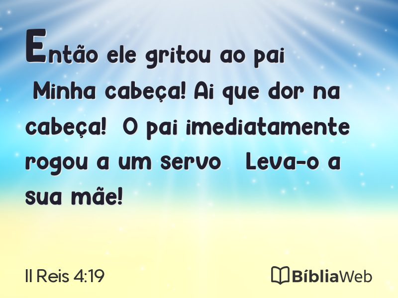 II Reis 4:19 em imagem para compartilhar