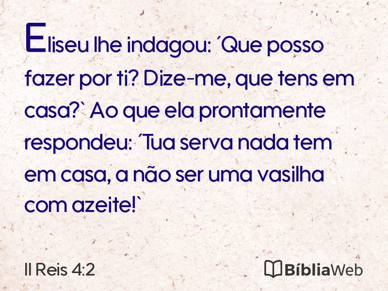 II Reis 4:2 em imagem para compartilhar