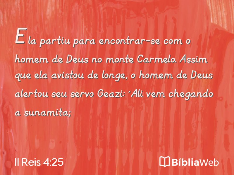 II Reis 4:25 em imagem para compartilhar