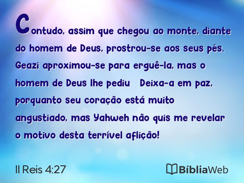 II Reis 4:27 em imagem para compartilhar