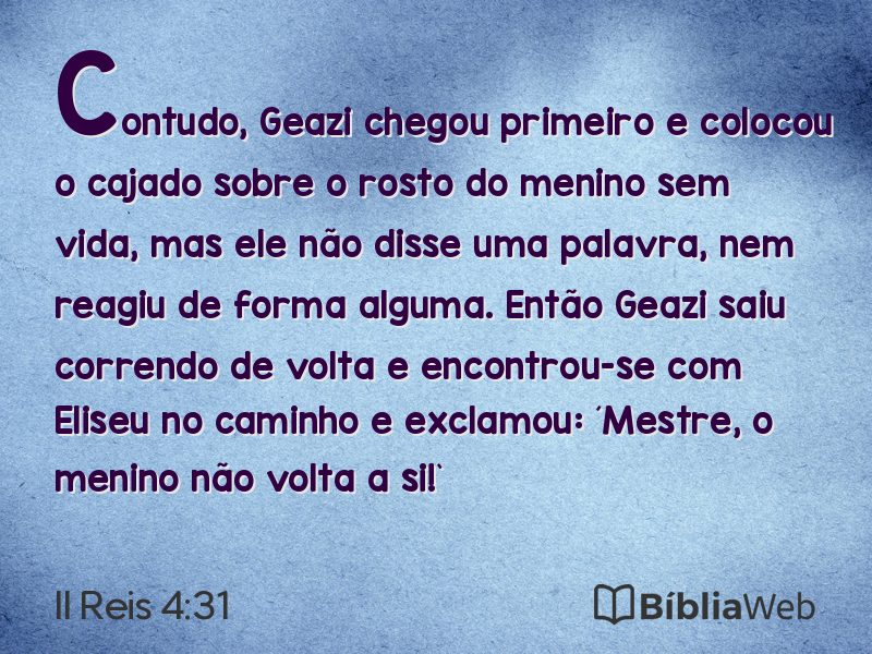 II Reis 4:31 em imagem para compartilhar