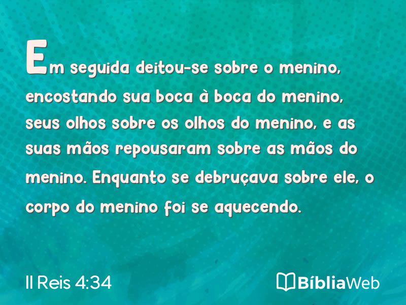 II Reis 4:34 em imagem para compartilhar