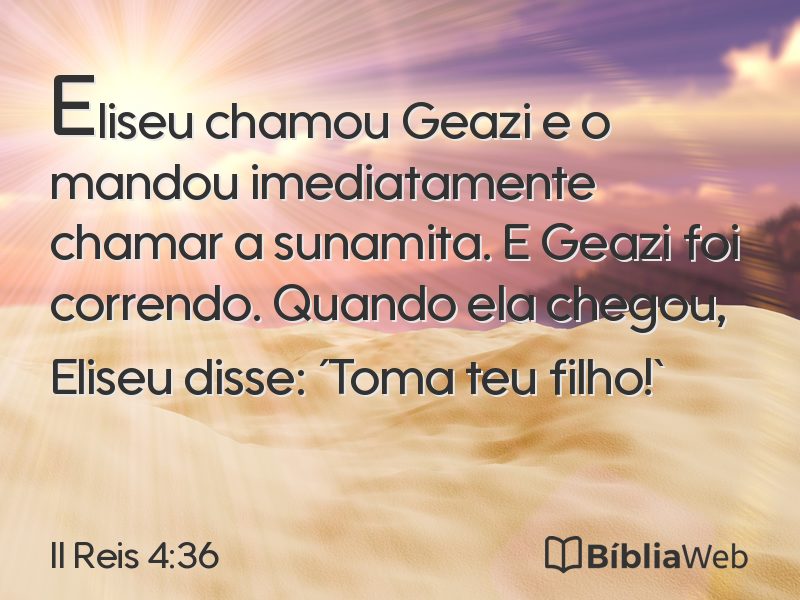 II Reis 4:36 em imagem para compartilhar