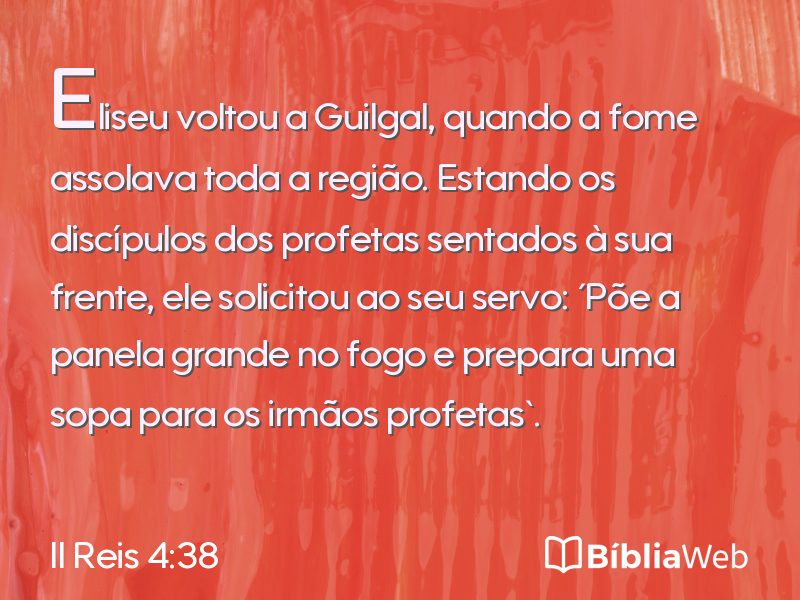 II Reis 4:38 em imagem para compartilhar
