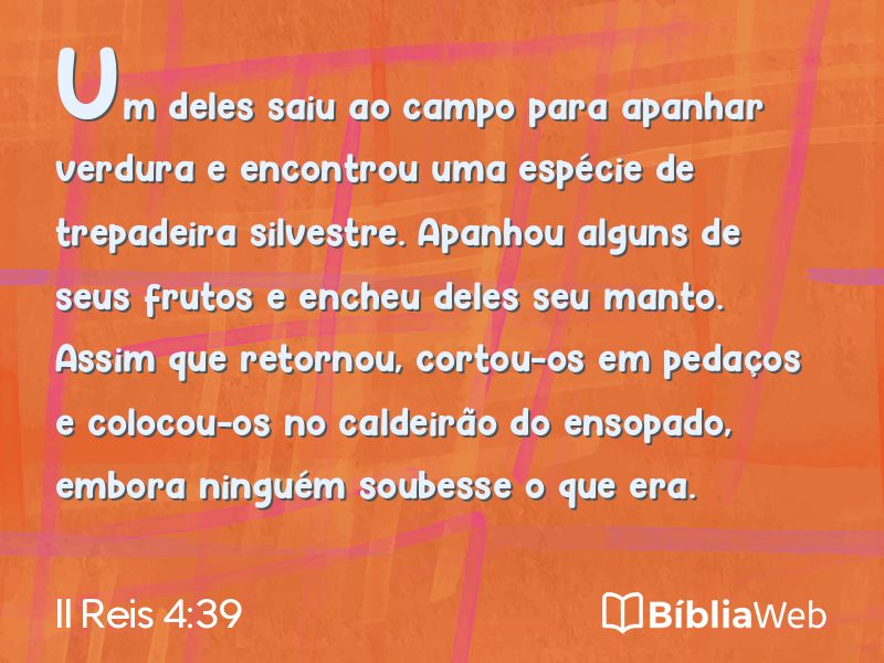 II Reis 4:39 em imagem para compartilhar