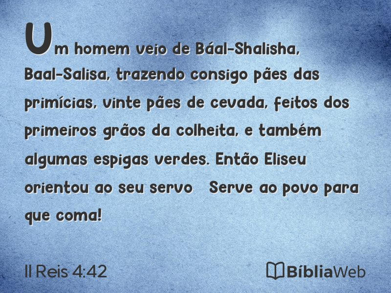 II Reis 4:42 em imagem para compartilhar