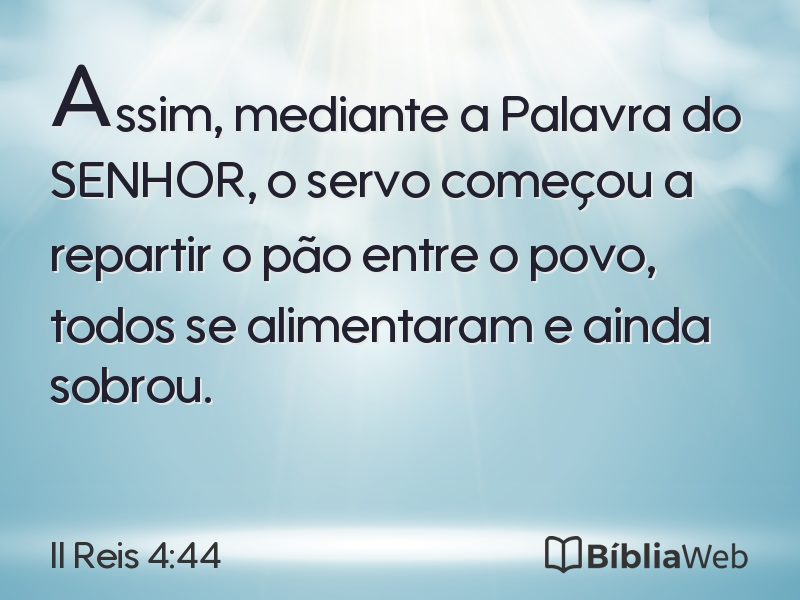 II Reis 4:44 em imagem para compartilhar