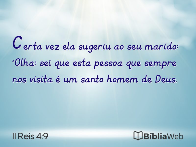 II Reis 4:9 em imagem para compartilhar