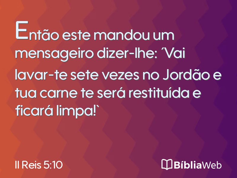 II Reis 5:10 em imagem para compartilhar