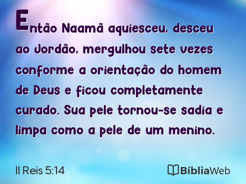 II Reis 5:14 em imagem para compartilhar