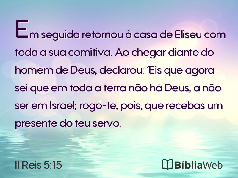 II Reis 5:15 em imagem para compartilhar