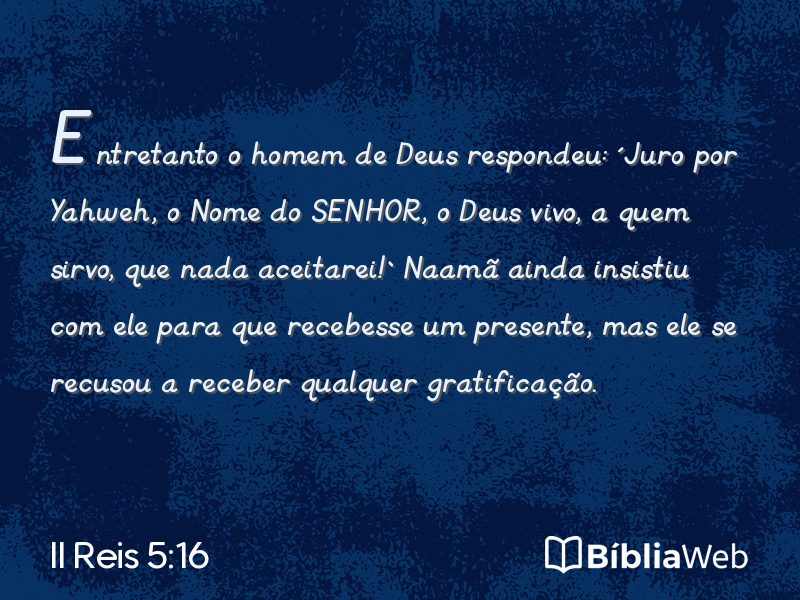 II Reis 5:16 em imagem para compartilhar