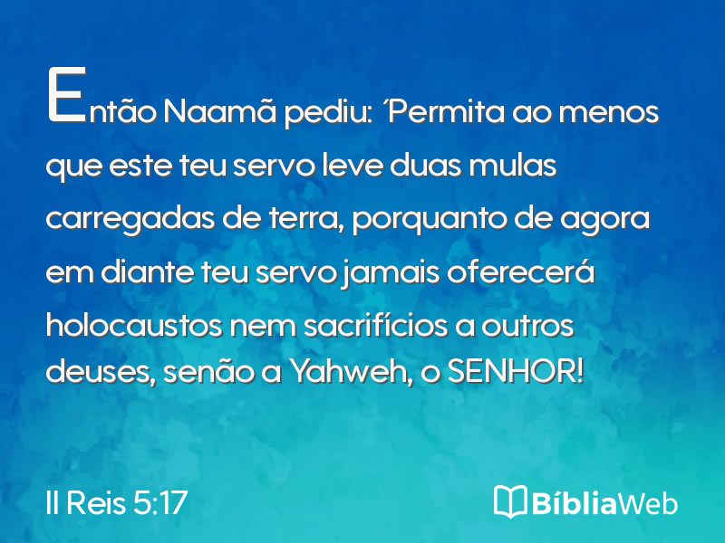 II Reis 5:17 em imagem para compartilhar