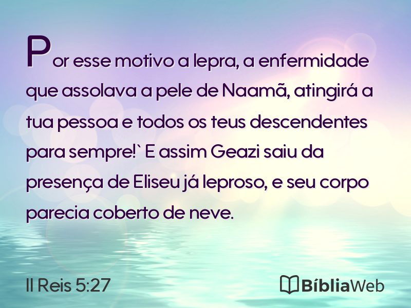 II Reis 5:27 em imagem para compartilhar