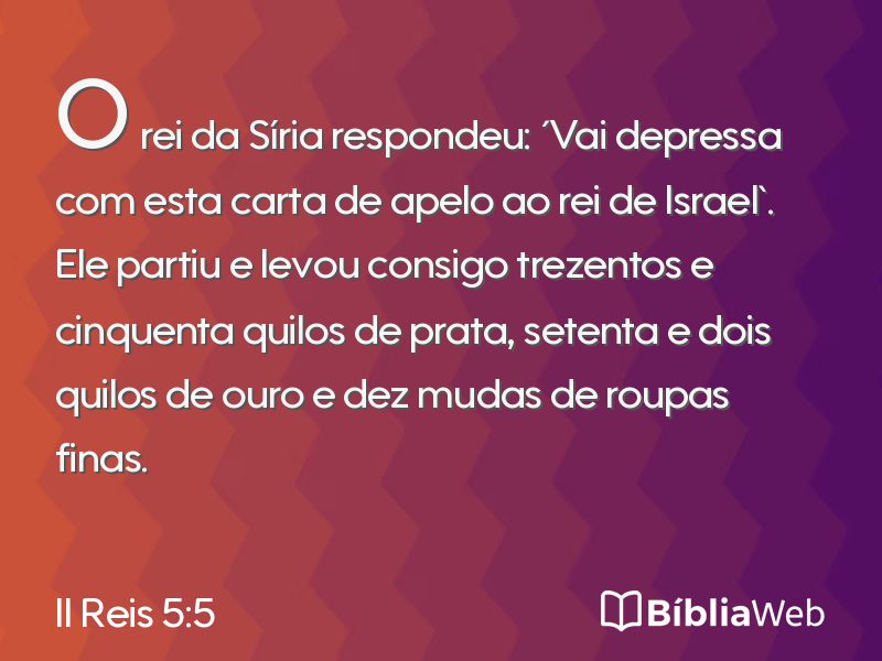 II Reis 5:5 em imagem para compartilhar