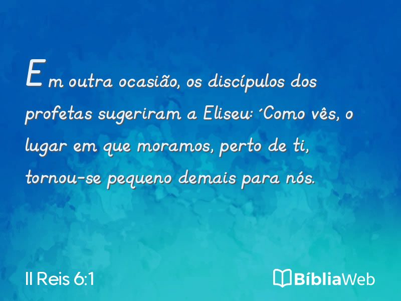 II Reis 6:1 em imagem para compartilhar