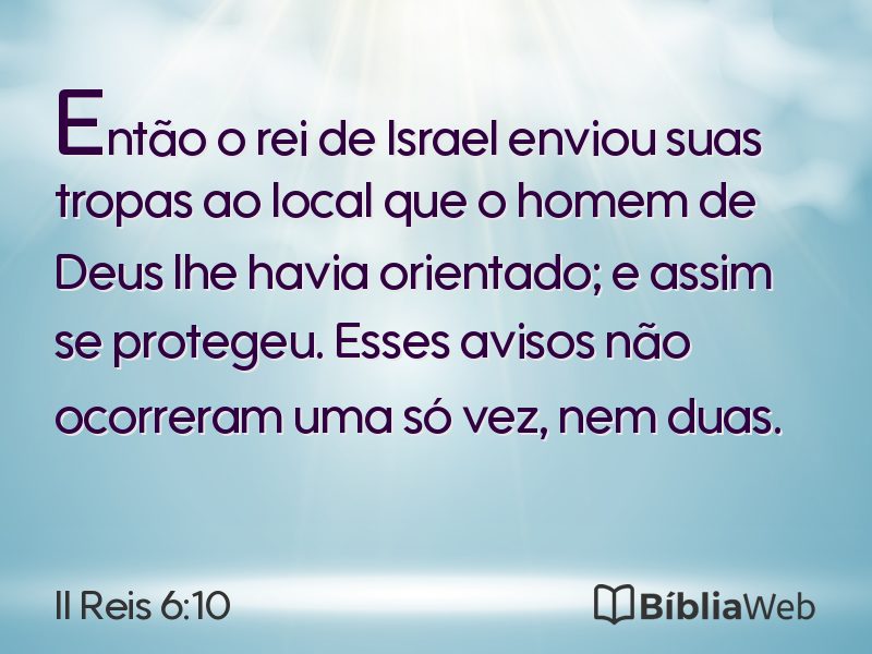 II Reis 6:10 em imagem para compartilhar