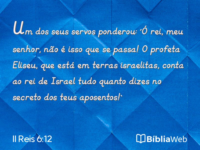 II Reis 6:12 em imagem para compartilhar