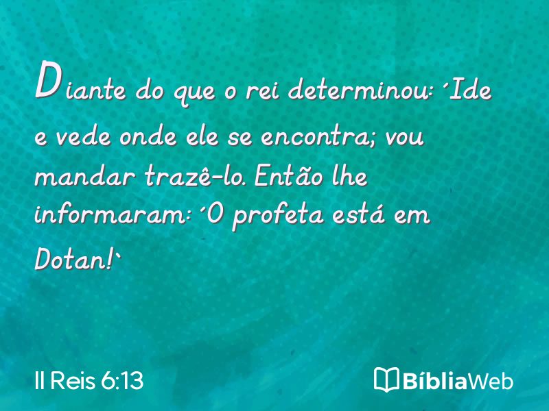 II Reis 6:13 em imagem para compartilhar