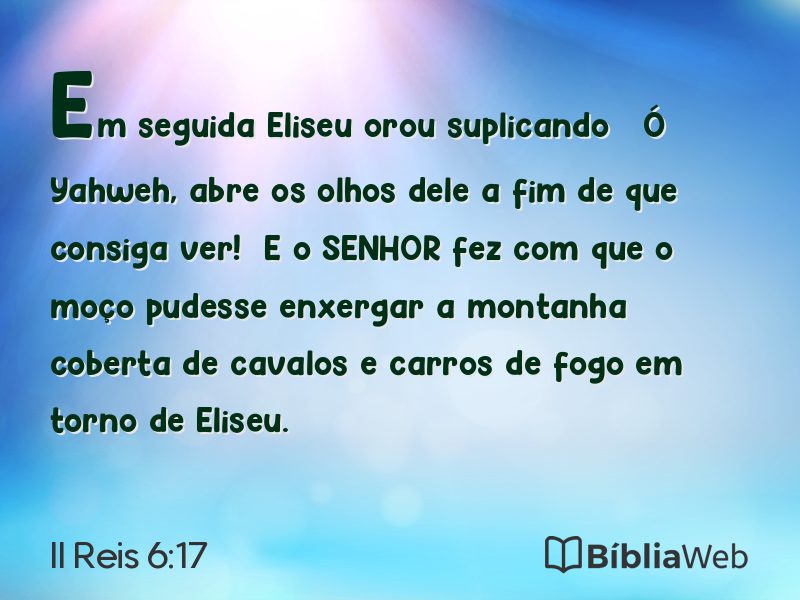 II Reis 6:17 em imagem para compartilhar