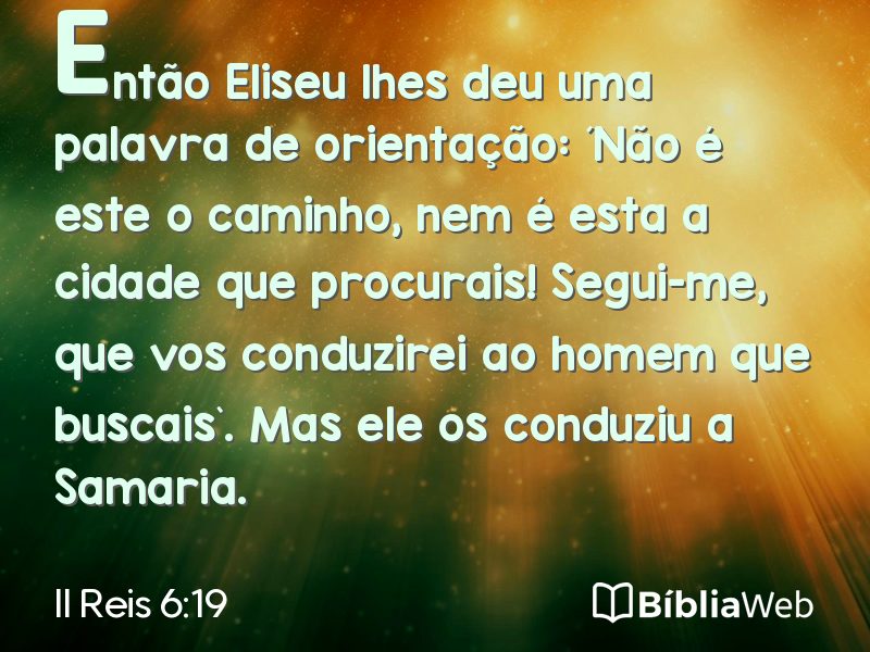 II Reis 6:19 em imagem para compartilhar