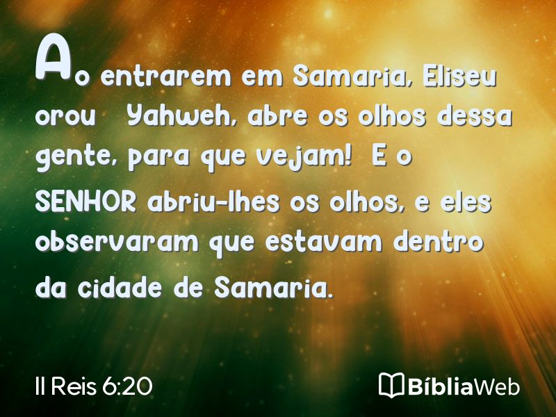 II Reis 6:20 em imagem para compartilhar