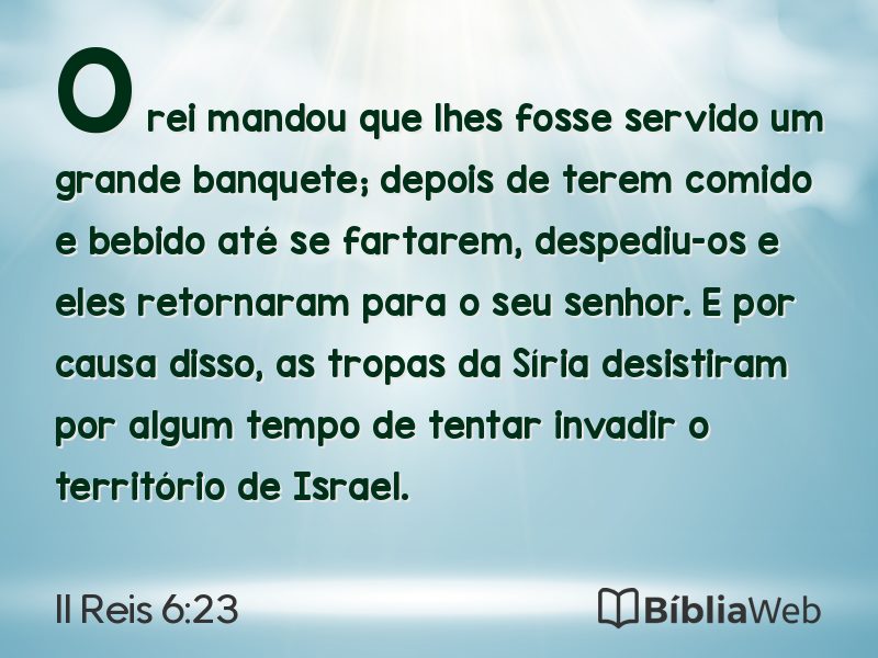 II Reis 6:23 em imagem para compartilhar