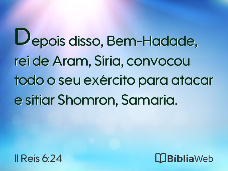II Reis 6:24 em imagem para compartilhar