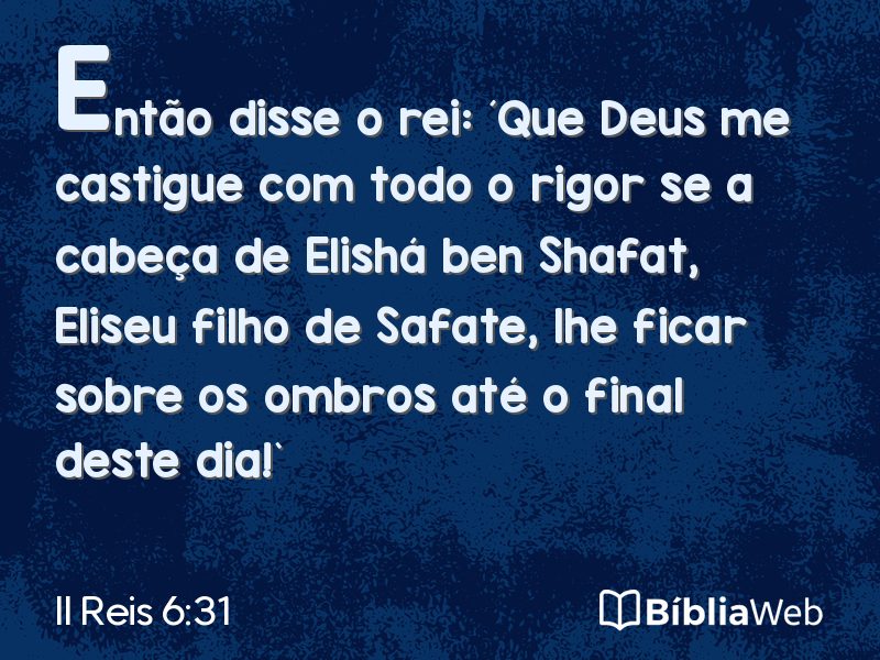 II Reis 6:31 em imagem para compartilhar