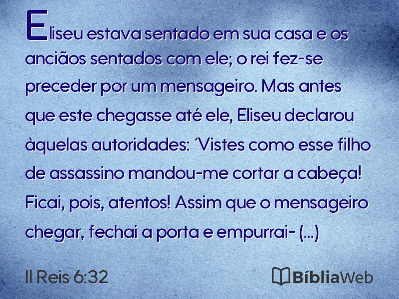 II Reis 6:32 em imagem para compartilhar