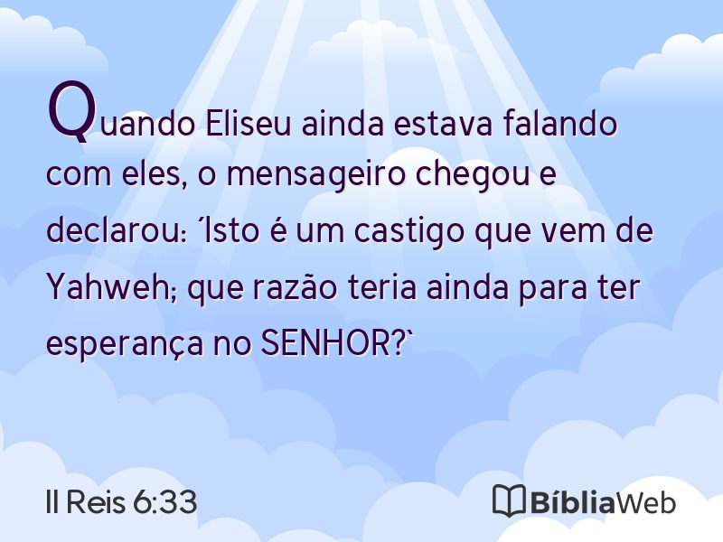 II Reis 6:33 em imagem para compartilhar