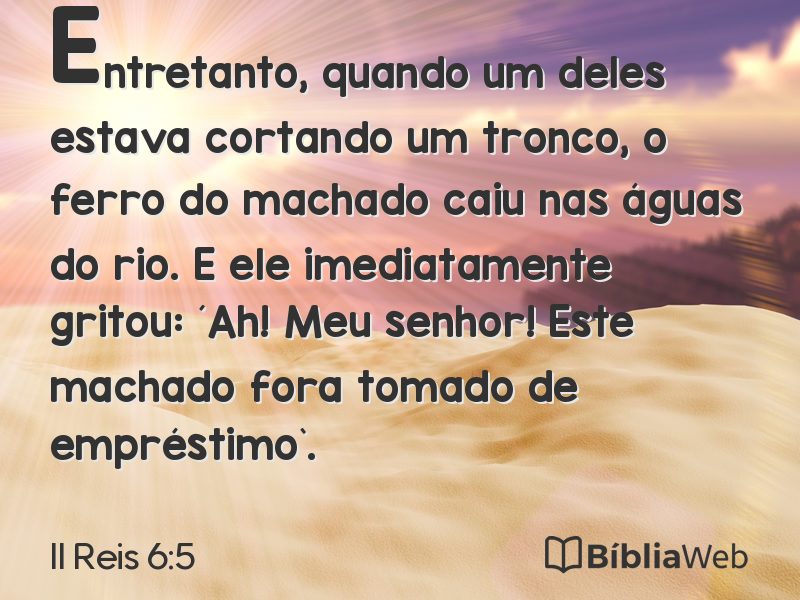 II Reis 6:5 em imagem para compartilhar