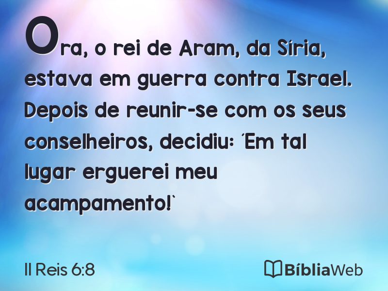 II Reis 6:8 em imagem para compartilhar