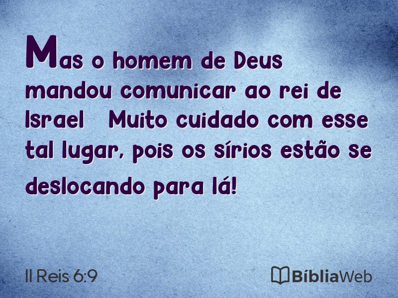 II Reis 6:9 em imagem para compartilhar