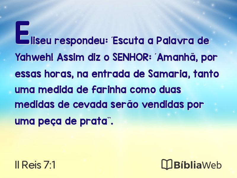II Reis 7:1 em imagem para compartilhar