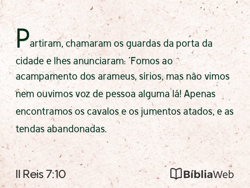 II Reis 7:10 em imagem para compartilhar
