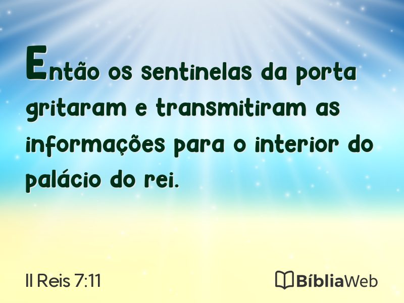 II Reis 7:11 em imagem para compartilhar