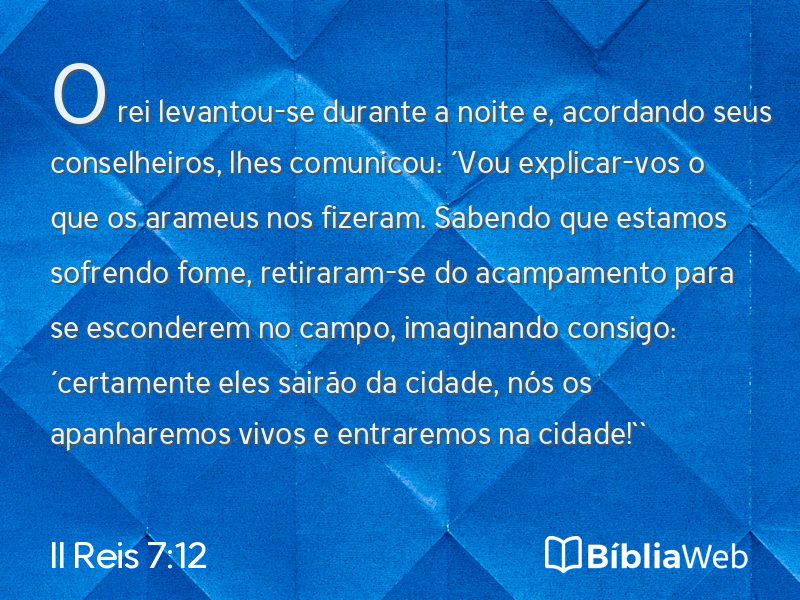 II Reis 7:12 em imagem para compartilhar