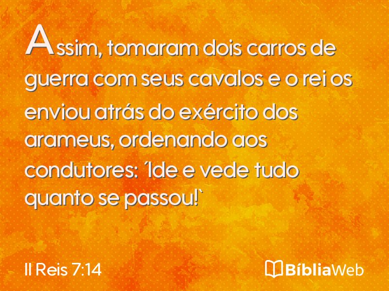 II Reis 7:14 em imagem para compartilhar