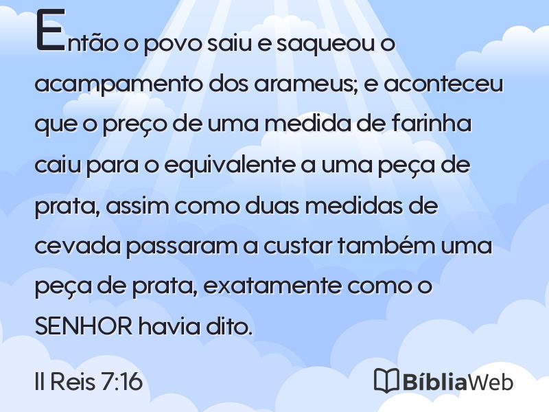 II Reis 7:16 em imagem para compartilhar