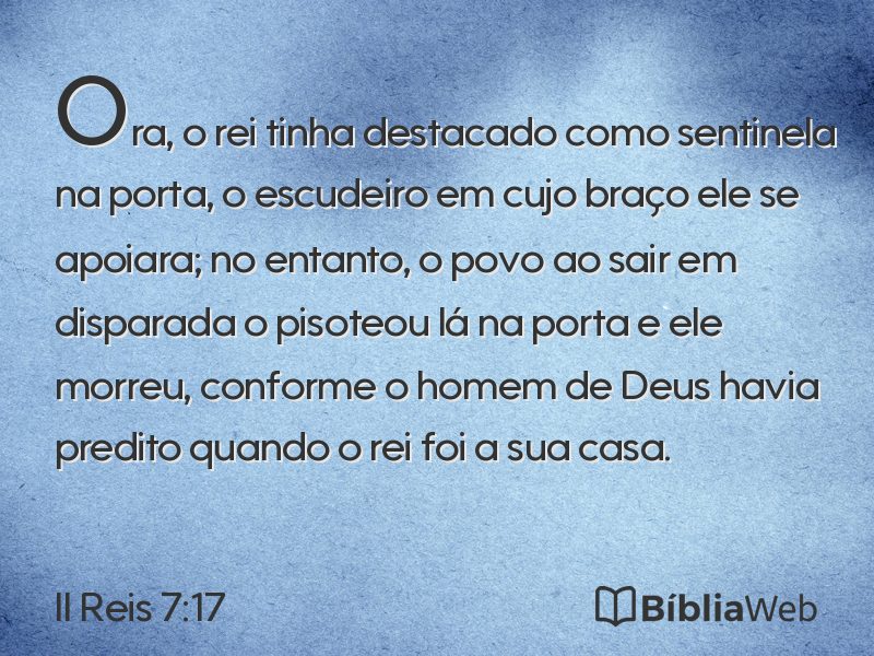 II Reis 7:17 em imagem para compartilhar