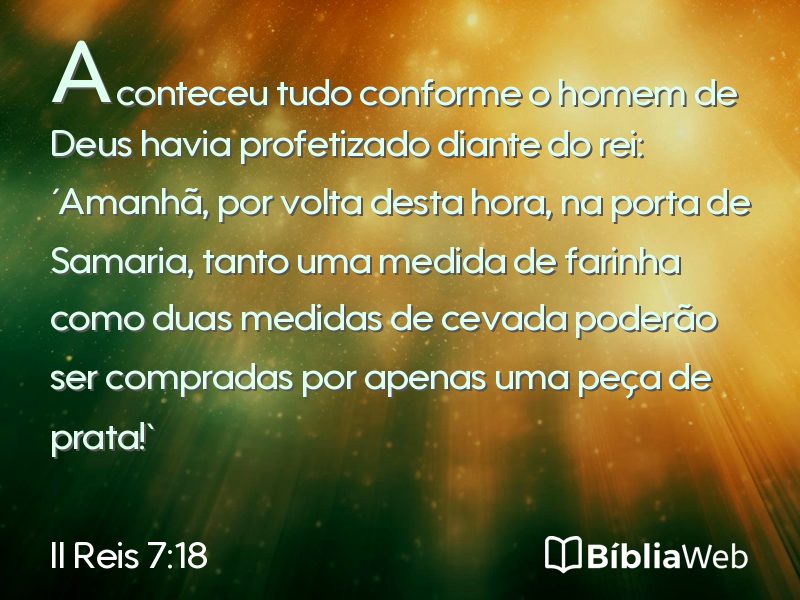 II Reis 7:18 em imagem para compartilhar