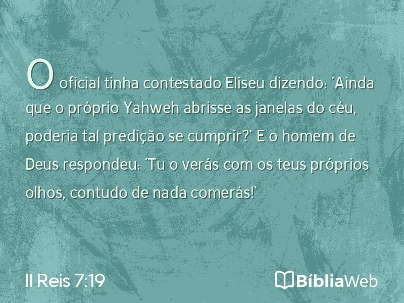 II Reis 7:19 em imagem para compartilhar
