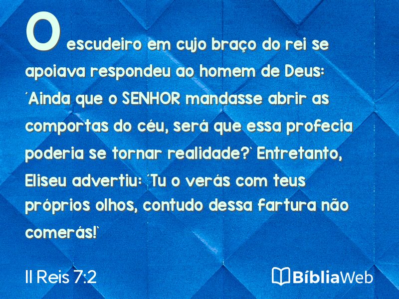 II Reis 7:2 em imagem para compartilhar