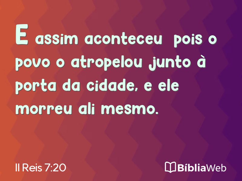 II Reis 7:20 em imagem para compartilhar