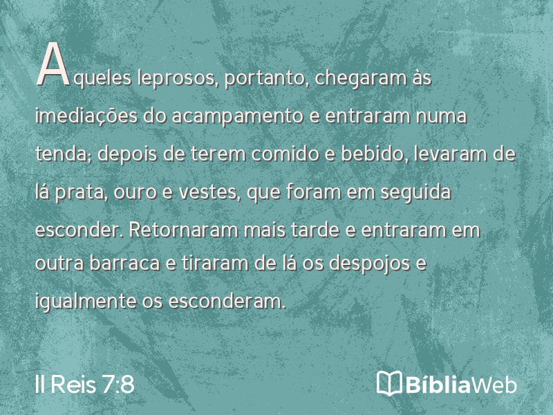 II Reis 7:8 em imagem para compartilhar