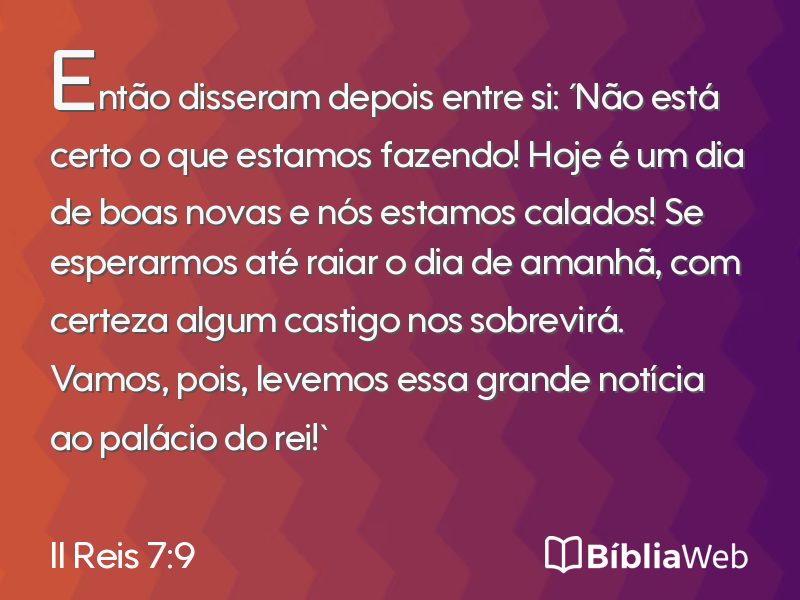 II Reis 7:9 em imagem para compartilhar