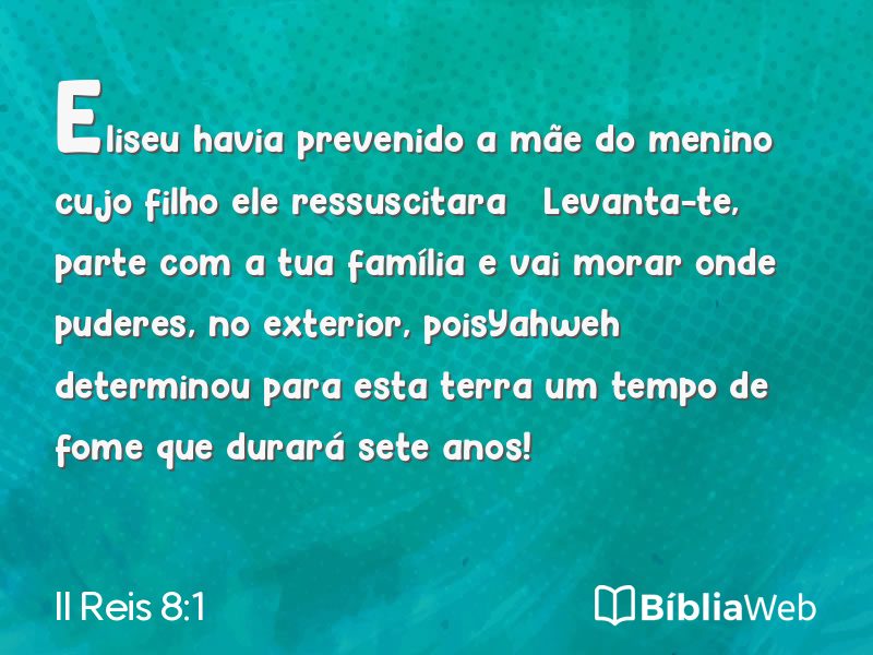 II Reis 8:1 em imagem para compartilhar